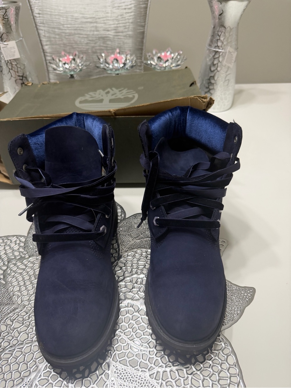 Timberland Men's Navy Blue Lace-Up Work Boots